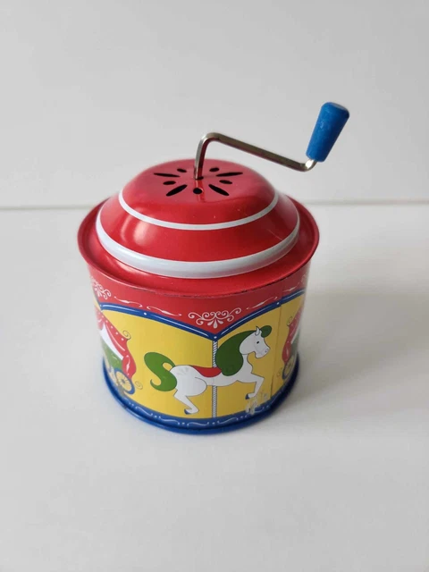Jouet ancien Boite à musique Moulin musical en plastique dur et tôle 1970's