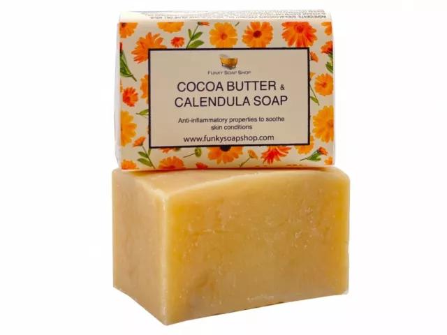 1 piece Cocoa Butter and Calendula Soap Bar, 65g, 100% Natural Handmade
