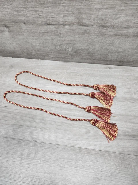 2 Pack Luxury Curtain Holdback Rope Tie Back Tassel Tiebacks Beaded Ball Decor