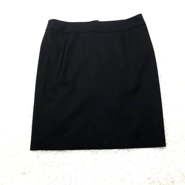 Boss Hugo Boss Womens Back Zip Knee Length Pencil Skirt Black Wool Blend Size 14