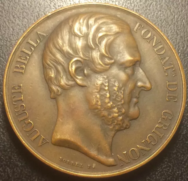 Médaille - Auguste Bella - Fondateur de Grignon centenaire 1926 par Borrel !