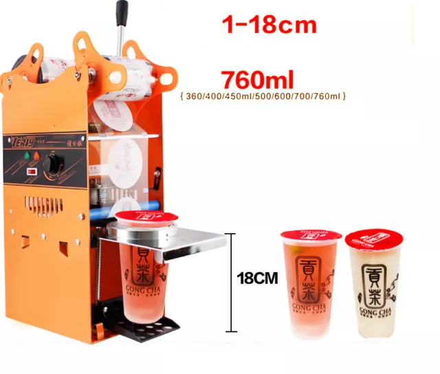 220V Electric Semi-automatic Tea Cup Sealer Sealing Machine Bubble 300-500Cups/h 2