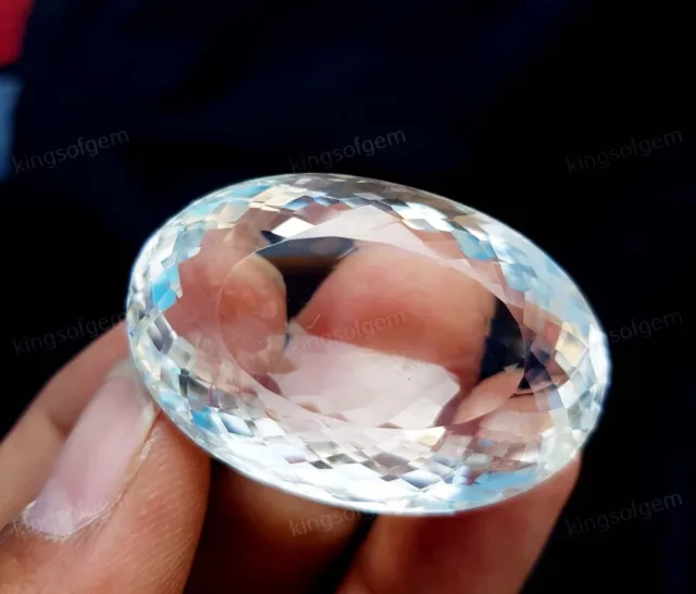 Certifié 128 ct cristal blanc naturel quartz grande taille ovale pierre...