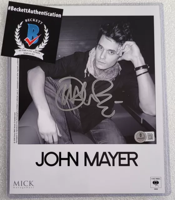 John Mayer Signed 8X10 Photo Beckett Bas Coa Singer Autographed Promo Dead Comp