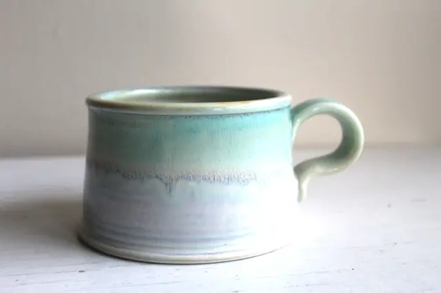 Hand Crafted Wheel Thrown Studio Pottery Pastel Chili Soup Bowl or Cappucino Mug