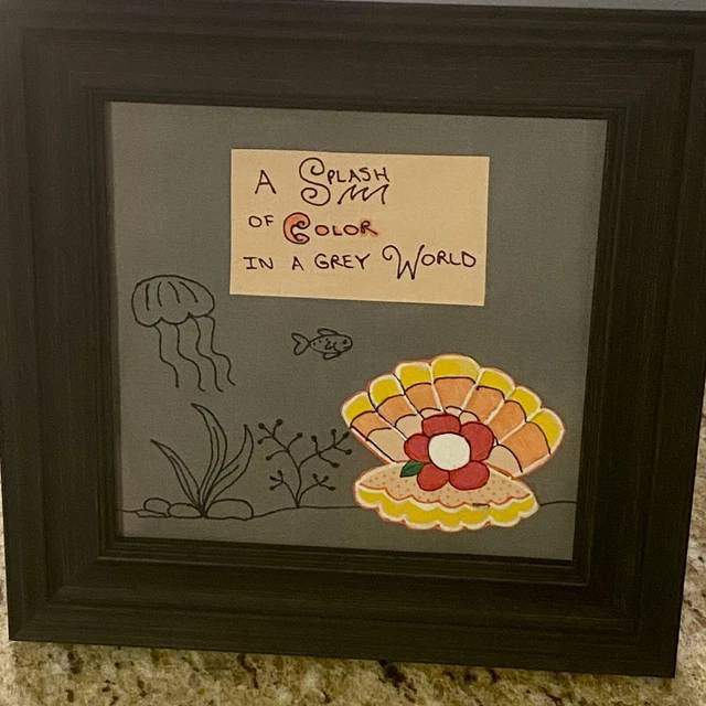 Framed 'A Splash of Color in a Grey World' Art Collage, Original Artwork 