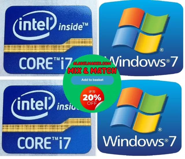 FREE Windows 7 Home Sticker + Intel Core i7 Laptop PC Windows 10 Genuine QTY 1