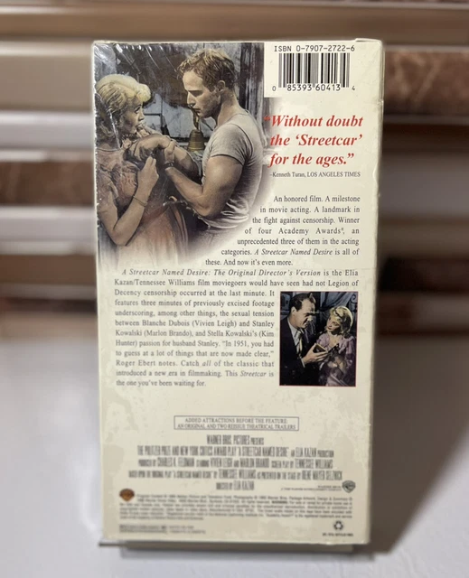A Streetcar Named Desire Vhs 1996 Movie Video Tape Marlon Brando