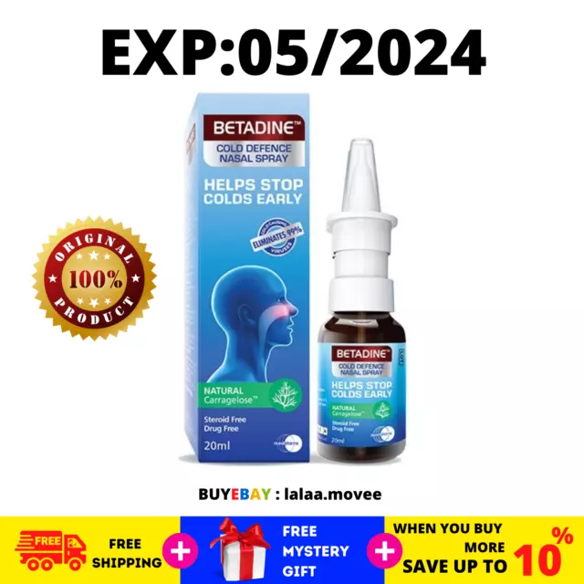 Betadine Adulte Cold Defense Spray Nasal 20Ml Stop Rhumes Tôt Livraison...