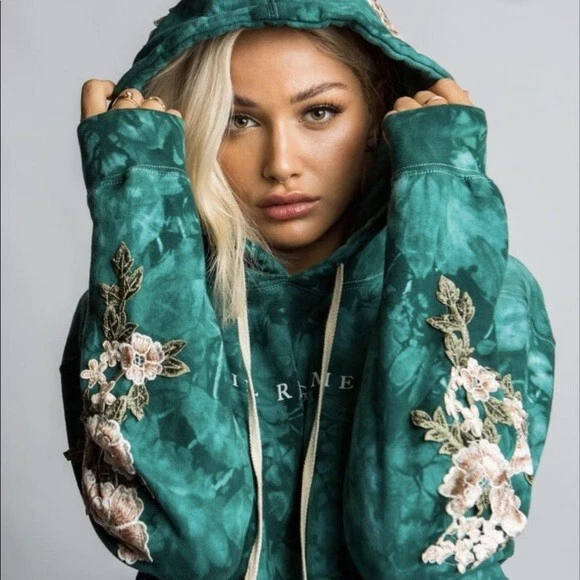 CIVIL REGIME BLANCO Roses Aqua Wash Tie Dye Hoodie Unisex XL 120.00 PicClick