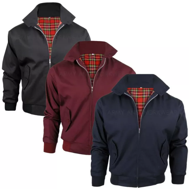 Kids Classic Harrington jacket Vintage Retro style MODs Skins Tartan Lining Boys