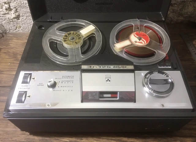 Magnétophone à bande Grundig TK125 deluxe  Fonctionne 👍 Livré Avec Son Micro
