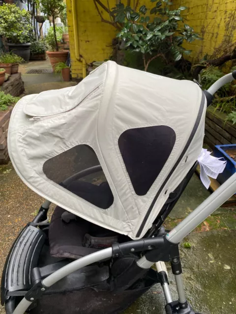Bugaboo Bee Breezy Sun Canopy in Arctic Grey  lightweight summer protection