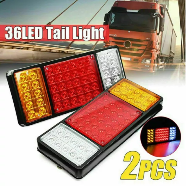 36 LED Tail Lights Trailer 12V UTE Truck Brake Stop Indicator Rear Lamp Caravan