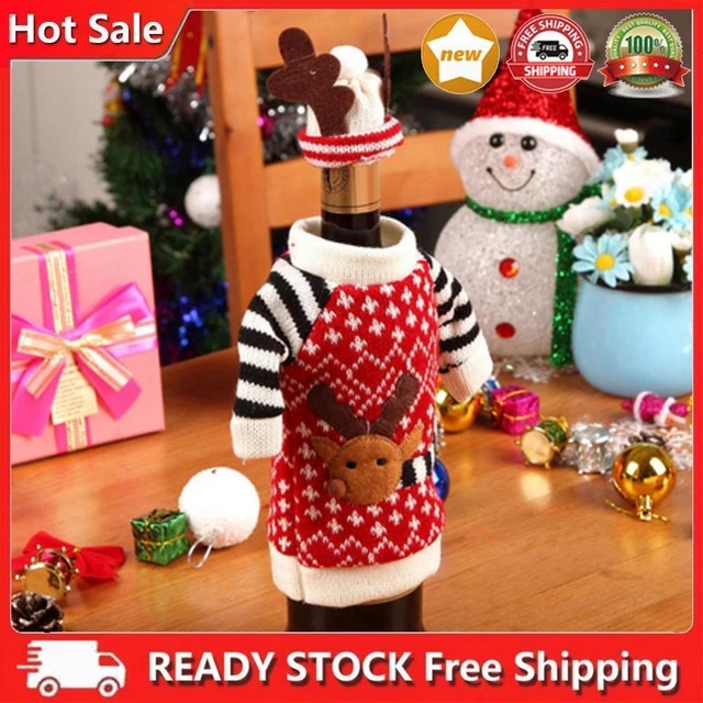 Christmas Wine Bottle Bag Cover Cute Reindeer Creative Xmas Party Decorations