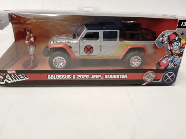 Jada Toys Marvel X-Men Jeep Gladiator 1:32 – Mit Kolossus-Figur, Türen öffnen, Gummireifen