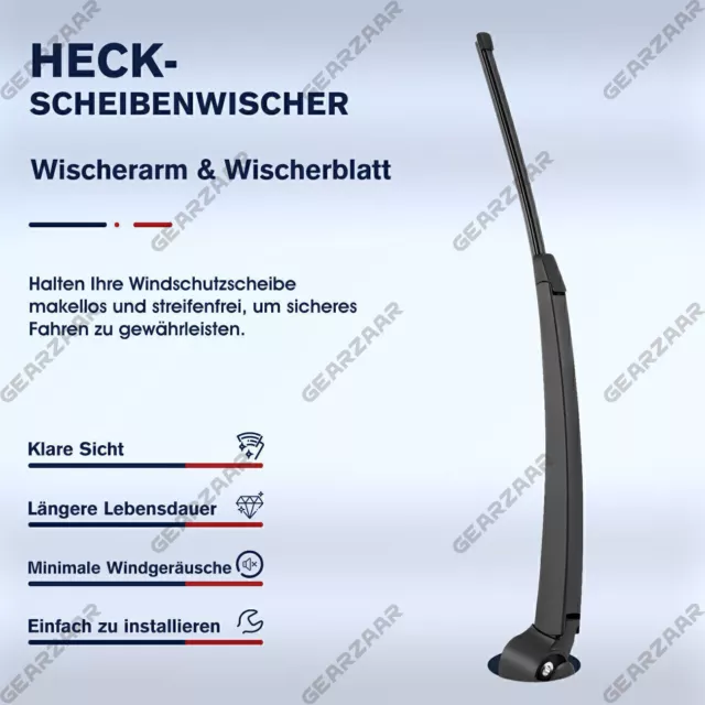 Heck Wischerarm+ Scheibenwischer Set hinten Für VW Transporter T5 Wischblatt NEU 3