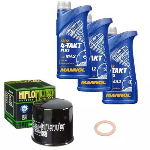 Kawasaki KLV 1000 A WVBS Bj. 2004, MANNOL 10W40 3L, HiFlo Ölfilter Set