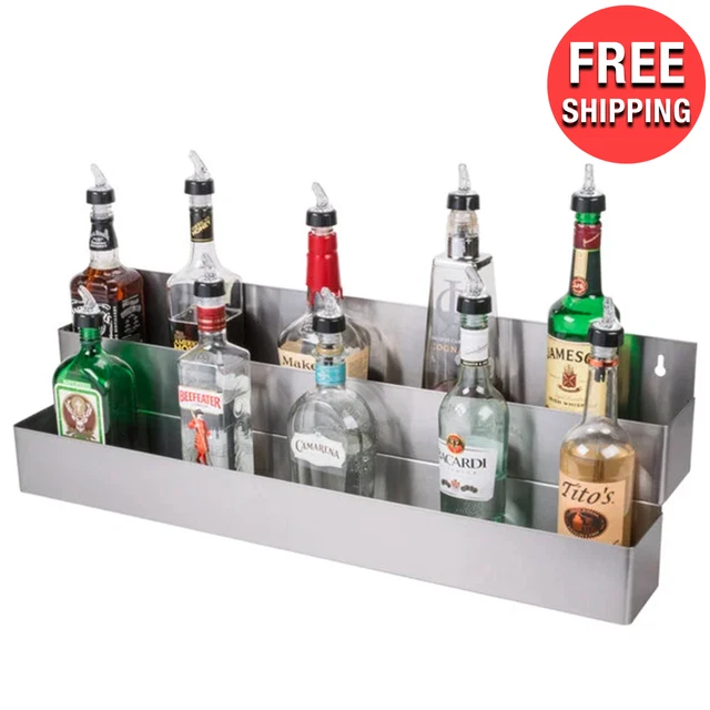 Stainless Steel Commercial Bar Speed Rail Bottles Liquor Display Rack Bartending