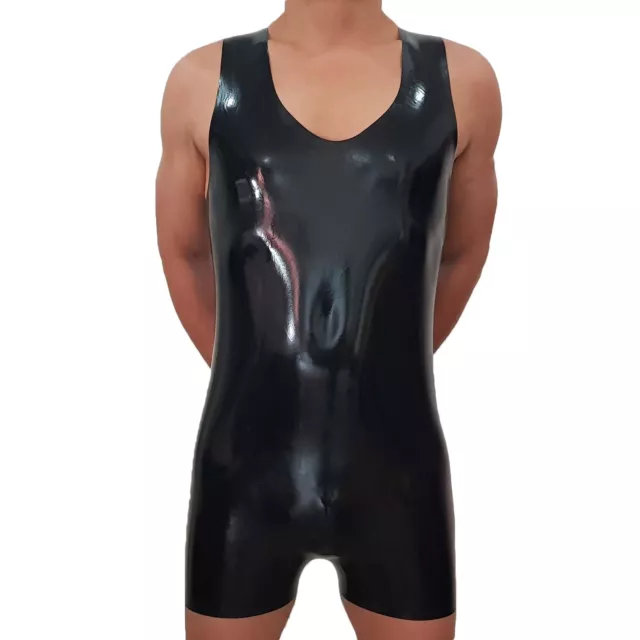 Brand New Latex Rubber Gummi Black Catsuit Body Suit Vest (one size)