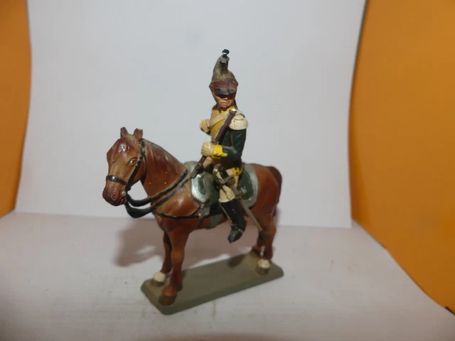 Figurine Starlux 1/32 Cavalier Brigadier Du 1er Dragons Napoléon Empire - Plomb Peint, Occasion Parfaite