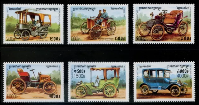 Cambodia 1999 MNH** Classic Cars*Motoring*Steam Cars*Transport*Motors*Mecedes 6v