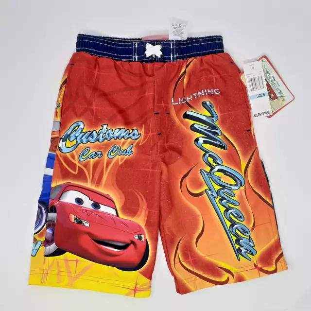 Disney CARS Trunks McQueen Mater Doc Hudson Ramone Swim Suit Shorts Boys Sz 5