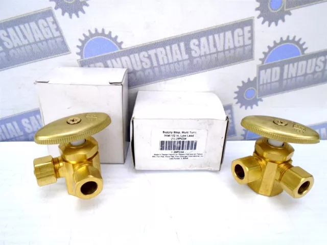Grainger 29PC04 - 3-WAY Supply-Stop Multigiro Ingresso 1.3cm Basso Cavo Brass