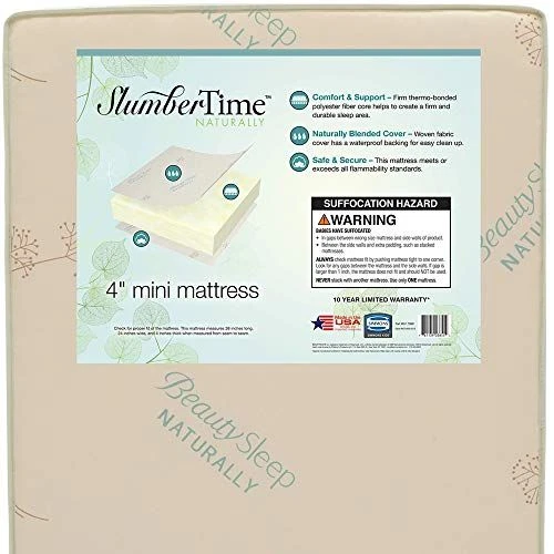 Simmons Kids SlumberTime Naturally 4-Inch Mini Crib 1 Count (Pack of 1), 1