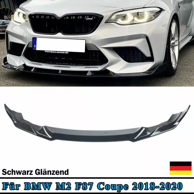 CUP Spoilerlippe SCHWARZ für BMW M2 F87 Competition Frontspoiler Spoilerschwert