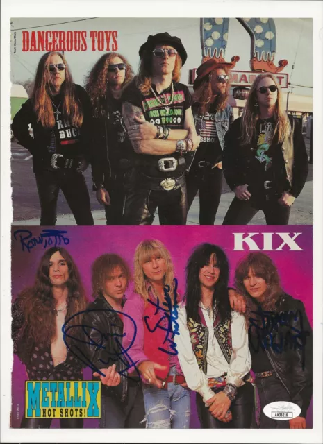 KIX band REAL hand SIGNED Mag Pinup Photo JSA COA Autographed Donnie Purnell +3