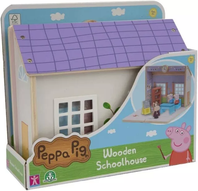 Casinha Da Peppa Pig Mobiliada Em Madeira Mdf C/ Móveis 41cm - R$ 298,53