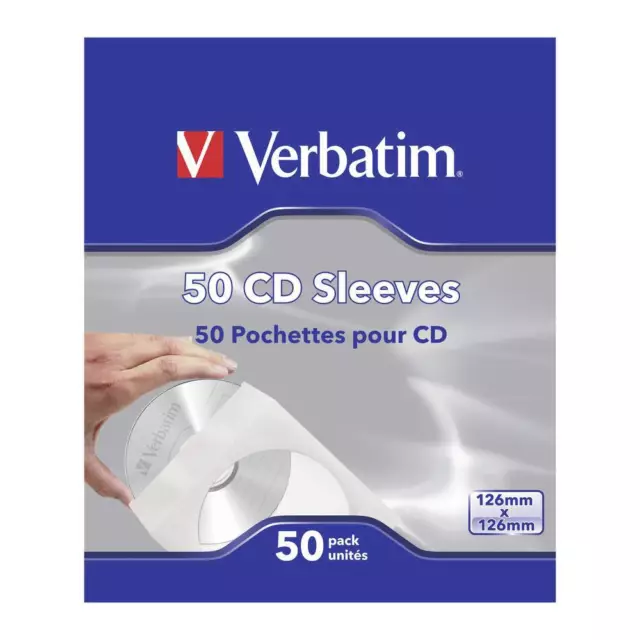 Verbatim Etui à CD 49992 1 CD/DVD/Blu-Ray blanc Papier 50 pc(s)