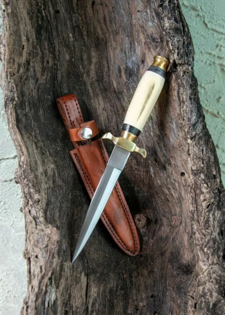 Bone Handle Renaissance Athame 15.5" Double-Edged Stainless Steel Dagger SHARP!