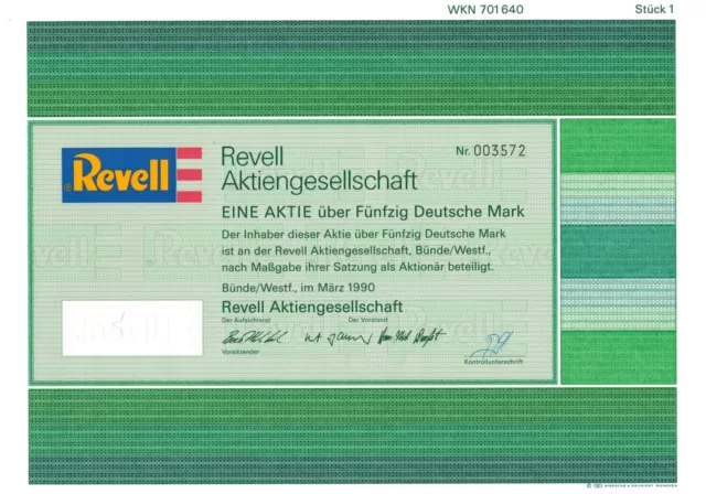 Revell AG - Bünde - Modellbau , Spielzeug - einzige DM Emission - Aktie 50 DM -