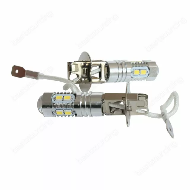 2x H3 10W LED Tagfahrleuchten Nebelscheinwerfer Blinker Lampe Xenon Weiß 6000K 2