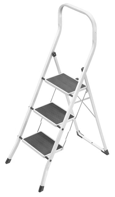 Gierre SUPERSTEP Sgabello In Acciaio 3 Gradini Nero Bianco B0300