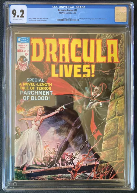 Dracula Lives #12 CGC 9.2 (Marvel 1975). Parchment of Blood!
