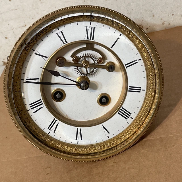 LARGE ANTIQUE FRENCH Open Escapement Mantle Clock Movement Parts Japy