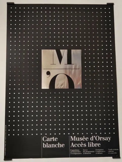 Apeloig Philippe Karte Weiß Museum D'Orsay 1987 Plakat Originell Ausstellung