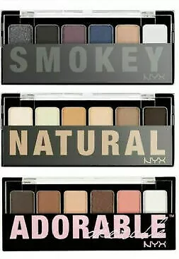 NYX Professional Makeup Shadow Palette 6 Shades, Natural, Smokey, Adorab Choose