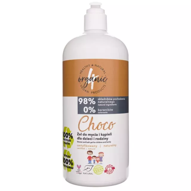 4organic Baby and Family Wash and Bath Gel Choco, 1l