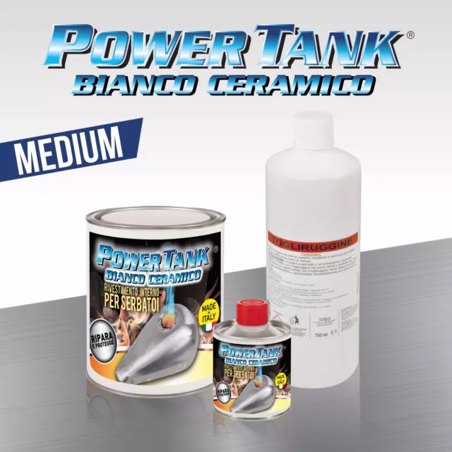 Power Tank Bianco Kit Medio Trattamento Serbatoio Per Serbatoi Carburante Medium