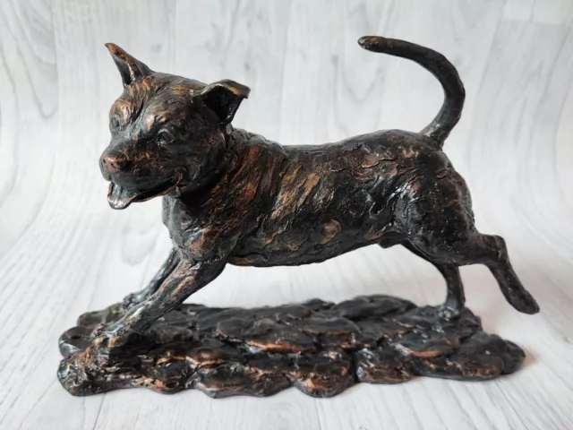 Border Fine Arts Contemporary Classics Staffie Bull Terrier Bronzed Dog Figurine