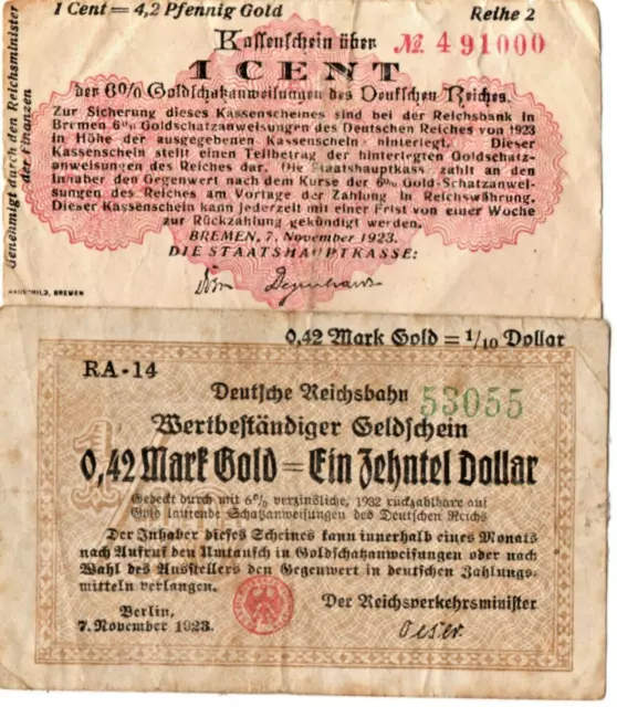 ONLY GERMAN RAILWAY GOLD NOTE on eBAY (42 GOLD PF) + BREMEN 4.2 GOLD PF! READ ME