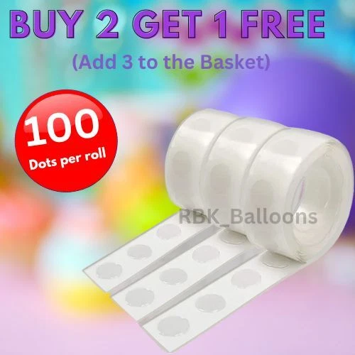 100 1000 Adhesive Dots Tape DIY Balloon Double Sided Glue Sticky