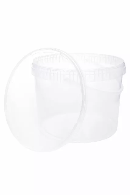 Eimer mit Deckel und Griff 10 Liter Transparent Plastikeimer Durchsichtig Leer