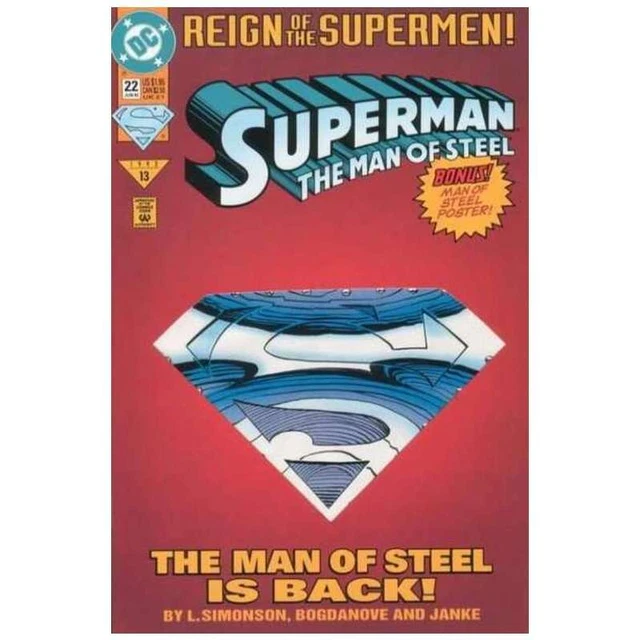 Superman: The Man of Steel #22 Collector's in VF + condition. DC comics [j^