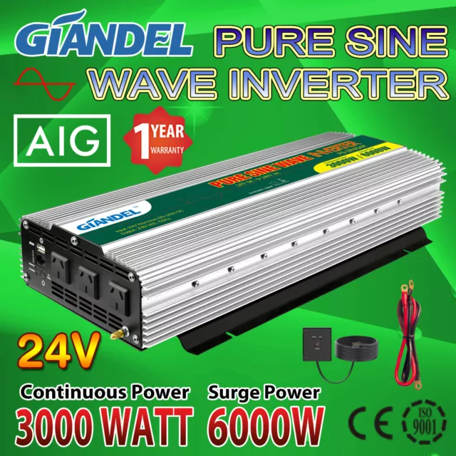 Large Shell Pure Sine Wave Power Inverter 3000W/6000W 24V/240V USA Transistors