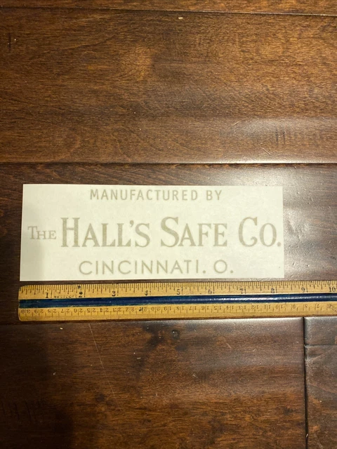 Hall's Safe & Lock Co Antique Safe Lettering JUMBO Emblem, Decal, Gold Metallic Hall's Safe & Lock Co Antique Safe Lettering JUMBO Emblem, Decal, Gold Metallic